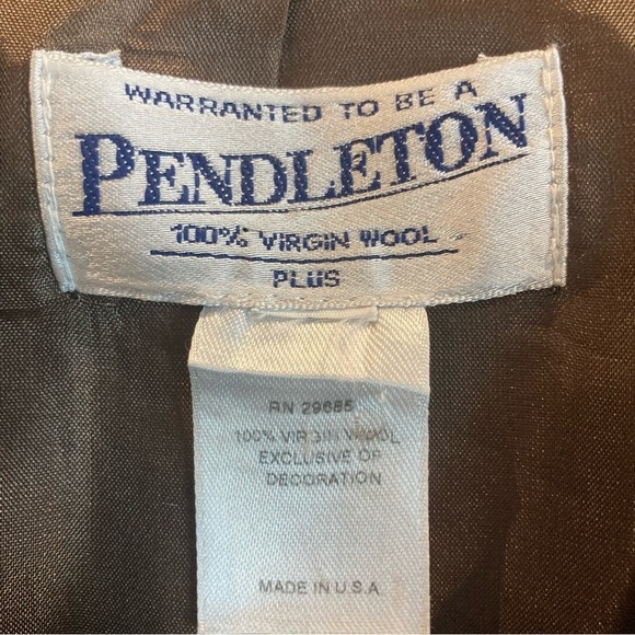 PENDLETON Sz 22 Vintage 100% Wool Shoulder Pads Boxy Pockets Lined Blazer Jacket - Picture 2 of 8